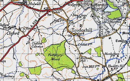 Old map of Trudoxhill in 1946