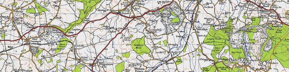 Old map of Trudoxhill in 1946