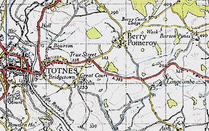 Old map of True Street in 1946