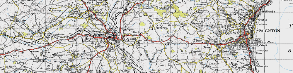 Old map of True Street in 1946