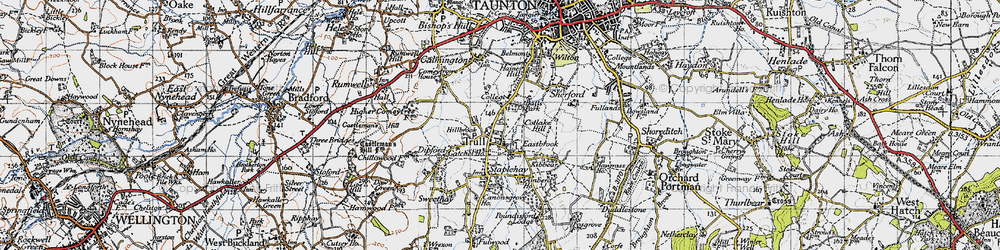 Old map of Trull in 1946