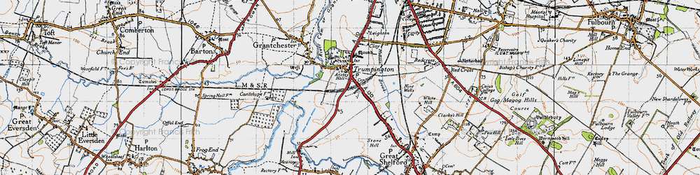 Old map of Trumpington in 1946