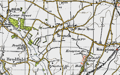 Old map of Trunch in 1945