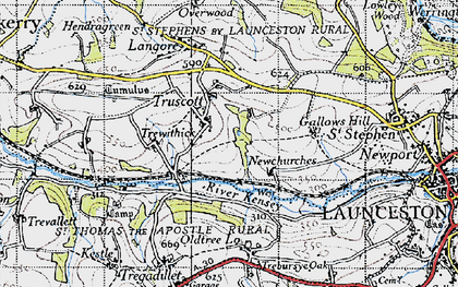 Old map of Truscott in 1946