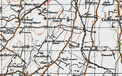 Old map of Bryn-gwyddon in 1947