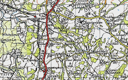 Old map of Tubslake in 1940