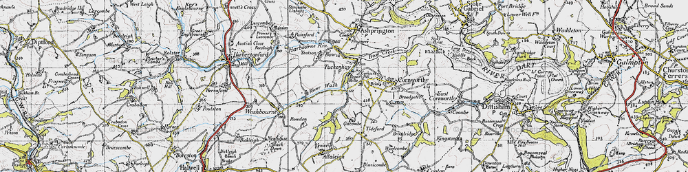 Old map of Tuckenhay in 1946