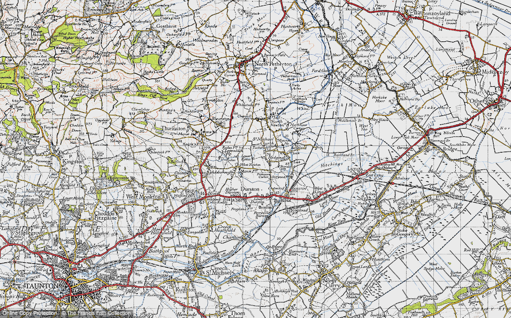 Old Map of Tuckerton, 1945 in 1945