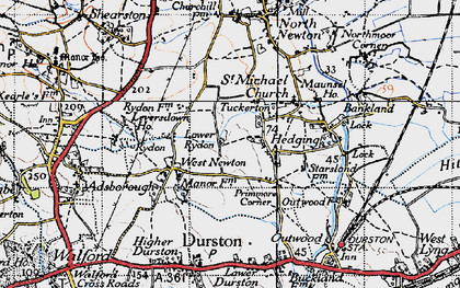 Old map of Tuckerton in 1945