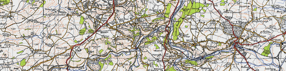 Old map of Tucking Mill in 1946