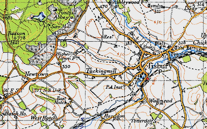 Old map of Tuckingmill in 1940