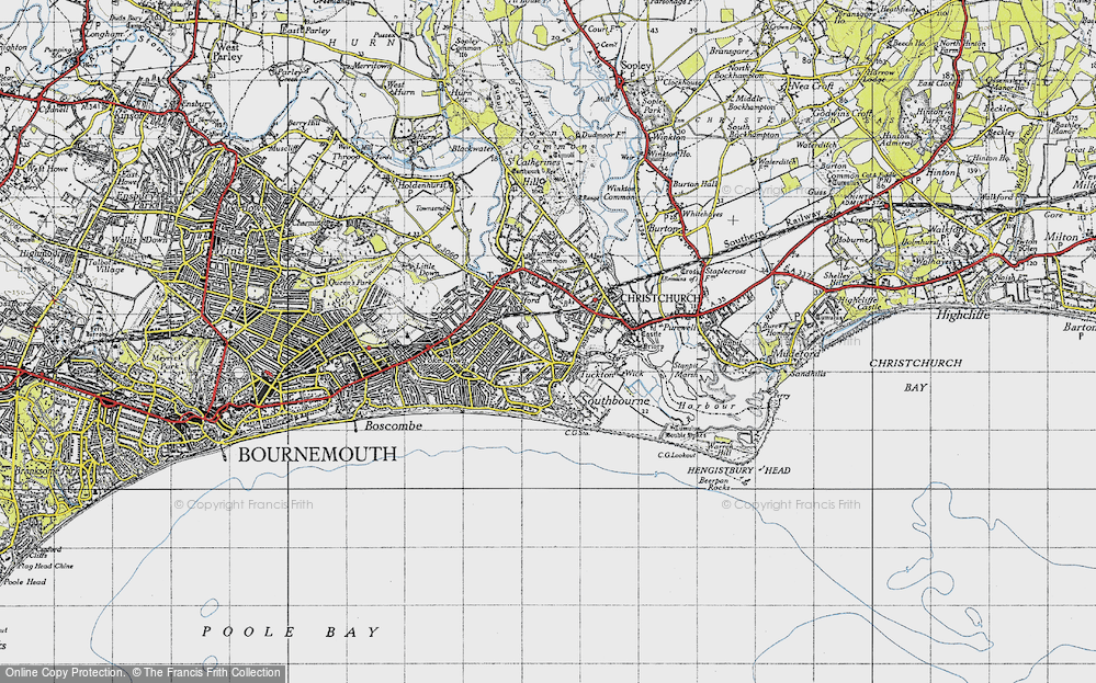Old Map of Tuckton, 1940 in 1940
