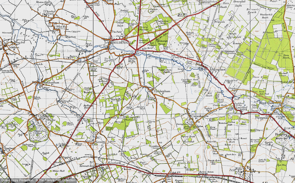 Old Map of Tuddenham, 1946 in 1946