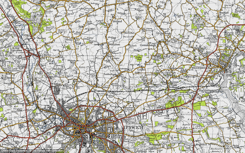 Old Map of Tuddenham St Martin, 1946 in 1946