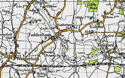 Old map of Culpho Hall in 1946