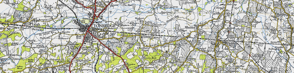 Old map of Tudeley in 1946