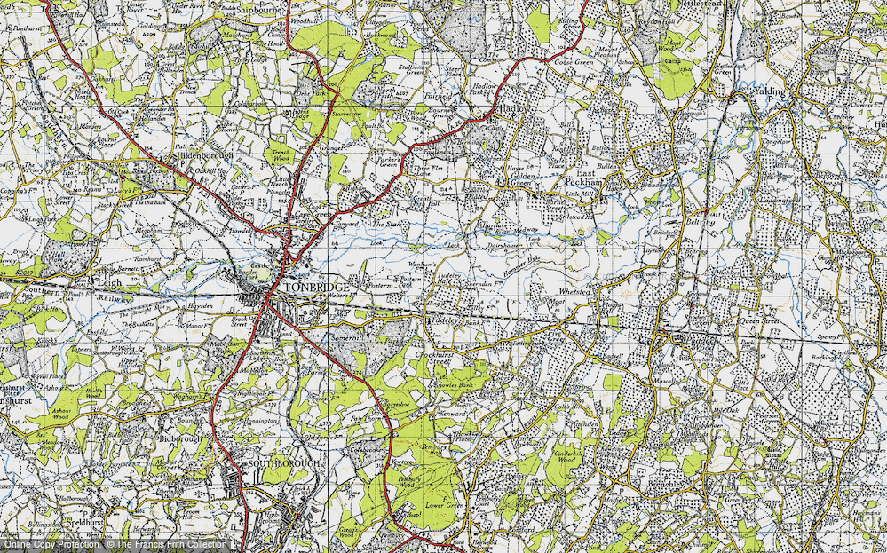 Historic Ordnance Survey Map of Tudeley Hale, 1946