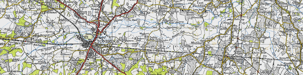 Old map of Tudeley Hale in 1946