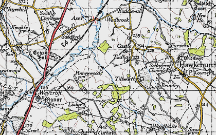 Old map of Tudhay in 1945