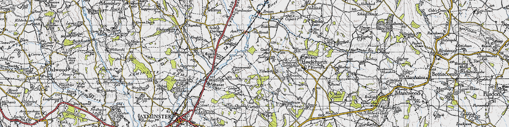Old map of Tudhay in 1945