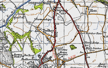 Old map of Tudhoe in 1947
