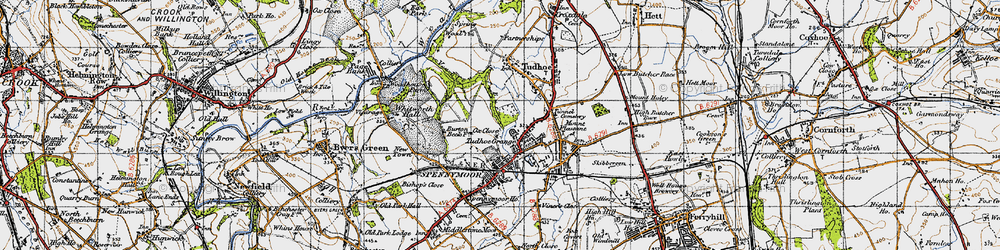 Old map of Tudhoe Grange in 1947