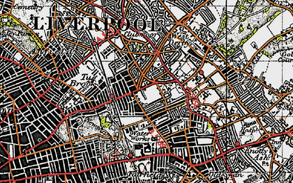 Old map of Tuebrook in 1947
