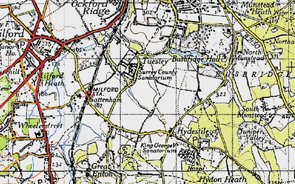 Old map of Busbridge Lakes in 1940