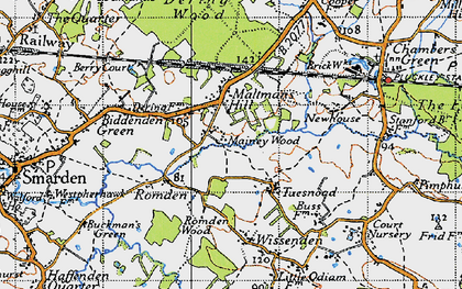 Old map of Tuesnoad in 1940