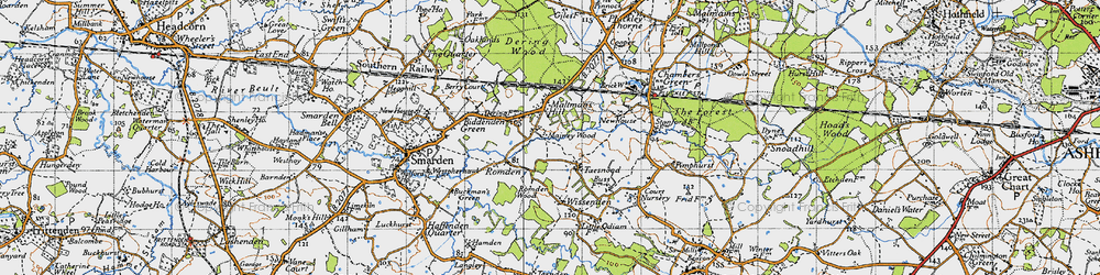 Old map of Tuesnoad in 1940