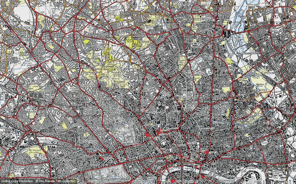 Old Map of Tufnell Park, 1945 in 1945