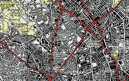 Old map of Tufnell Park in 1945