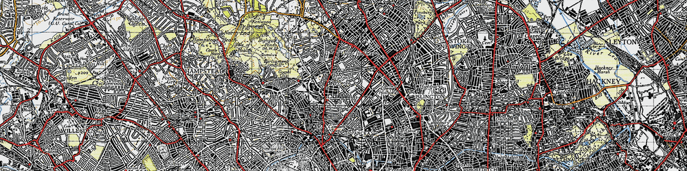 Old map of Tufnell Park in 1945