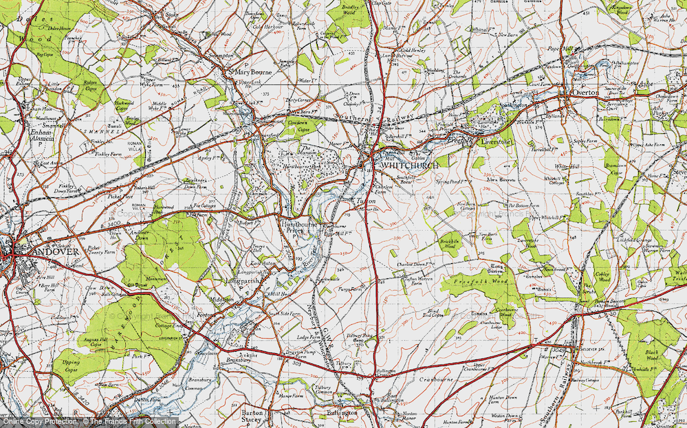 Old Map of Tufton, 1945 in 1945