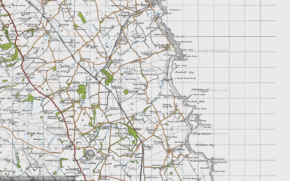 Old Map of Tughall, 1947 in 1947