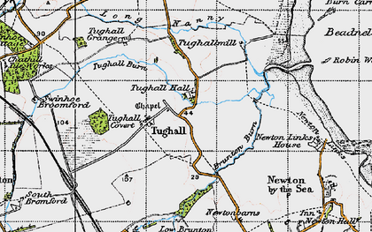 Old map of Tughall in 1947