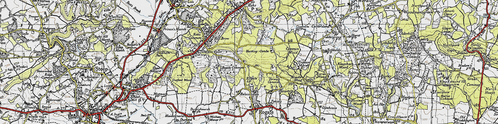 Old map of Tullecombe in 1945