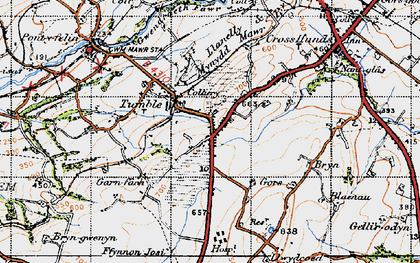Old map of Tumble in 1947