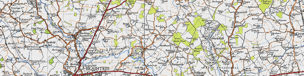 Old map of Tumbler's Green in 1945