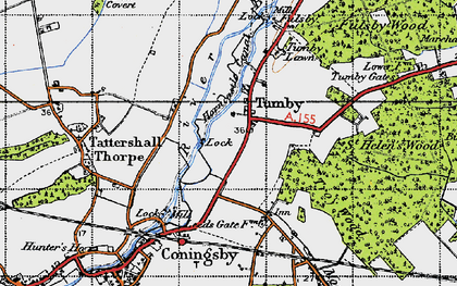 Old map of Tumby in 1946