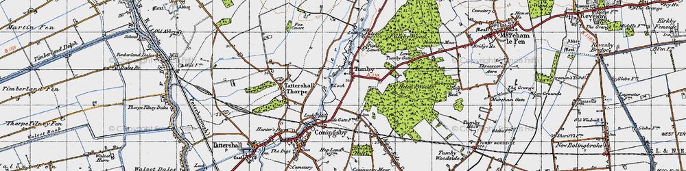 Old map of Tumby in 1946