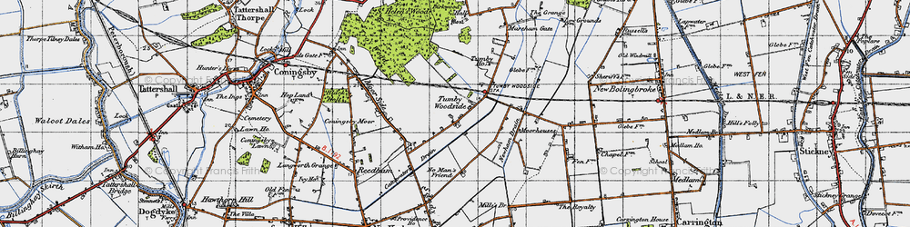 Old map of Tumby Woodside in 1946