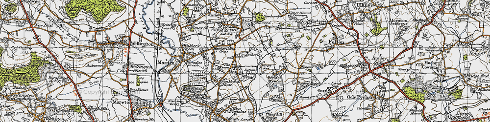 Old map of Tumpy Lakes in 1947