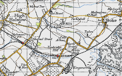Old map of Tunbridge Hill in 1946