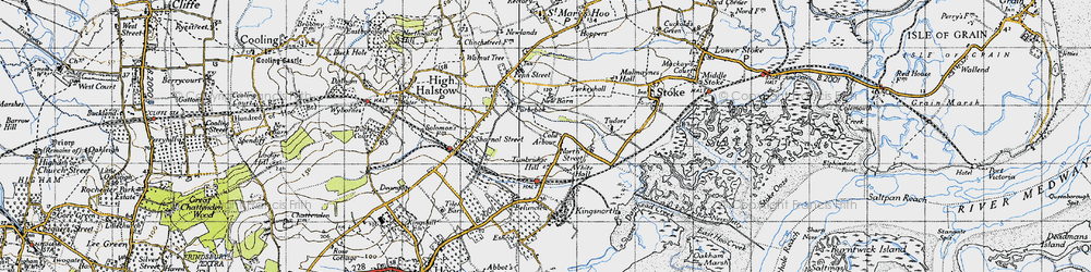 Old map of Tunbridge Hill in 1946