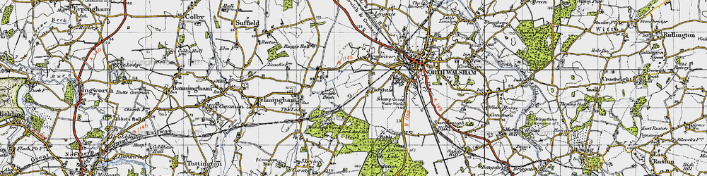 Old map of Tungate in 1945