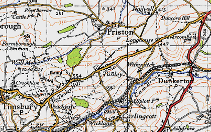 Old map of Tunley in 1946