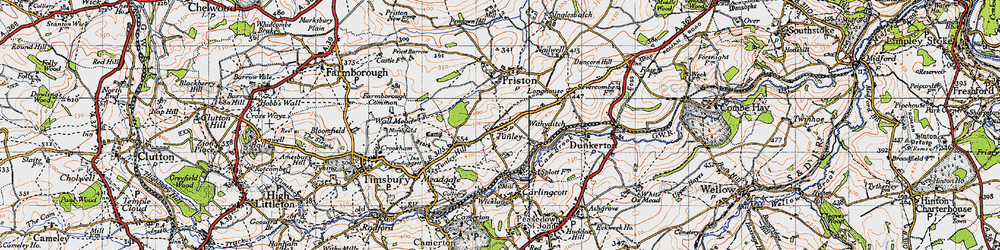 Old map of Tunley in 1946