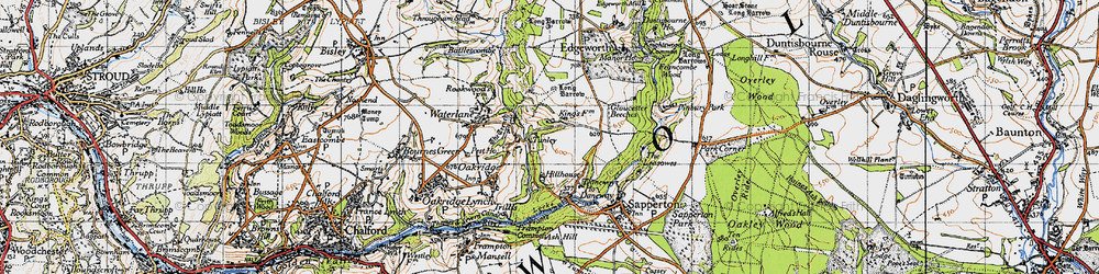 Old map of Tunley in 1947