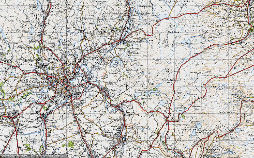 Old Map of Tunshill, 1947 in 1947